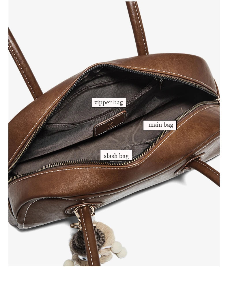 Damen Handtasche Aus PU Leather Simple Retro Stil Für Casual Commuting