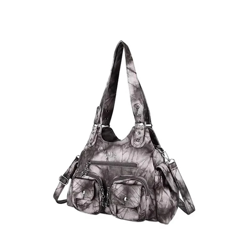 Damen-Handtasche Mit Viel Stauraum Und Mehrfachfächern Aus PU-Leder Für Alltag Und Freizeit