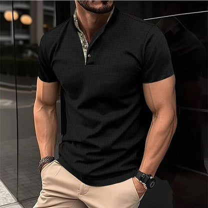 Herren-Polo-T-Shirt mit kurzen Ärmeln und Knopfleiste – große Größen, ideal für den Sommer
