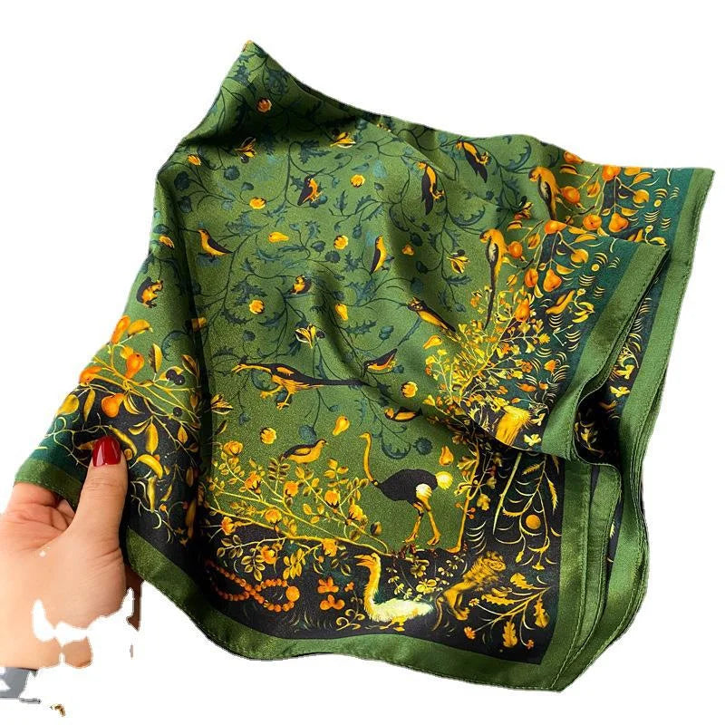 Damen Seidenschal quadratisch 68cm Halstuch Bandana Hijab Pashmina B