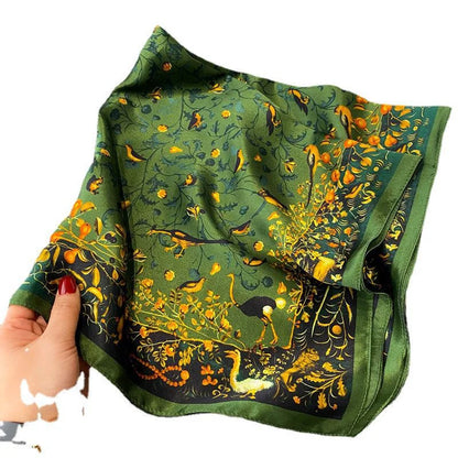 Damen Seidenschal quadratisch 68cm Halstuch Bandana Hijab Pashmina B