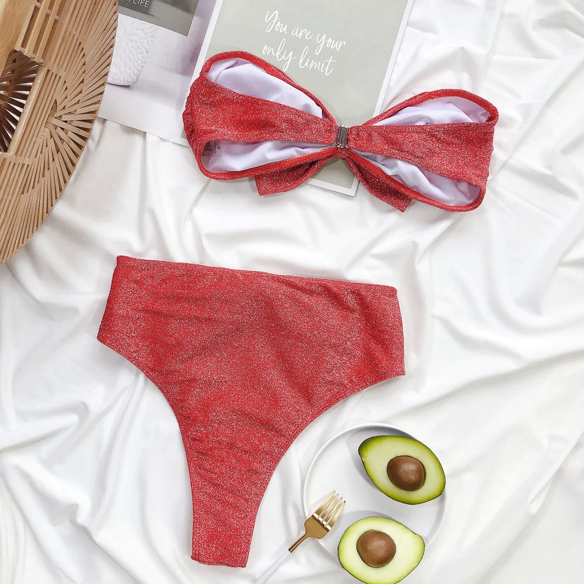 Sexy Bügel-Bikini-Set mit Push-up-Effekt – Brasilianischer Stil für Damen und Mädchen, ideal als Strandbekleidung