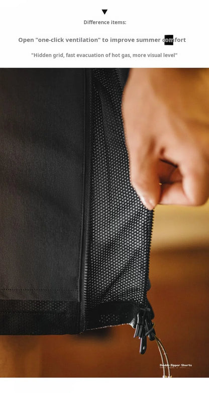 Herren Outdoor-Shorts mit doppelten Reißverschlüssen für Sommer-Laufsport