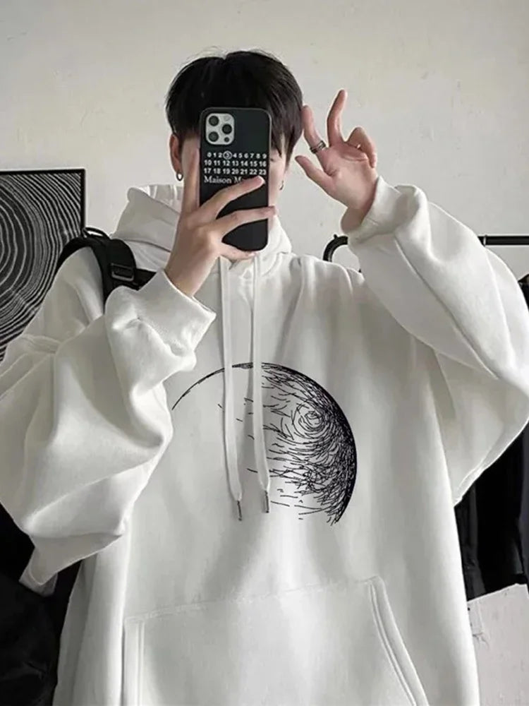 Herren Hoodie mit Anime Grafik im Hip Hop Stil für die Herbstmode