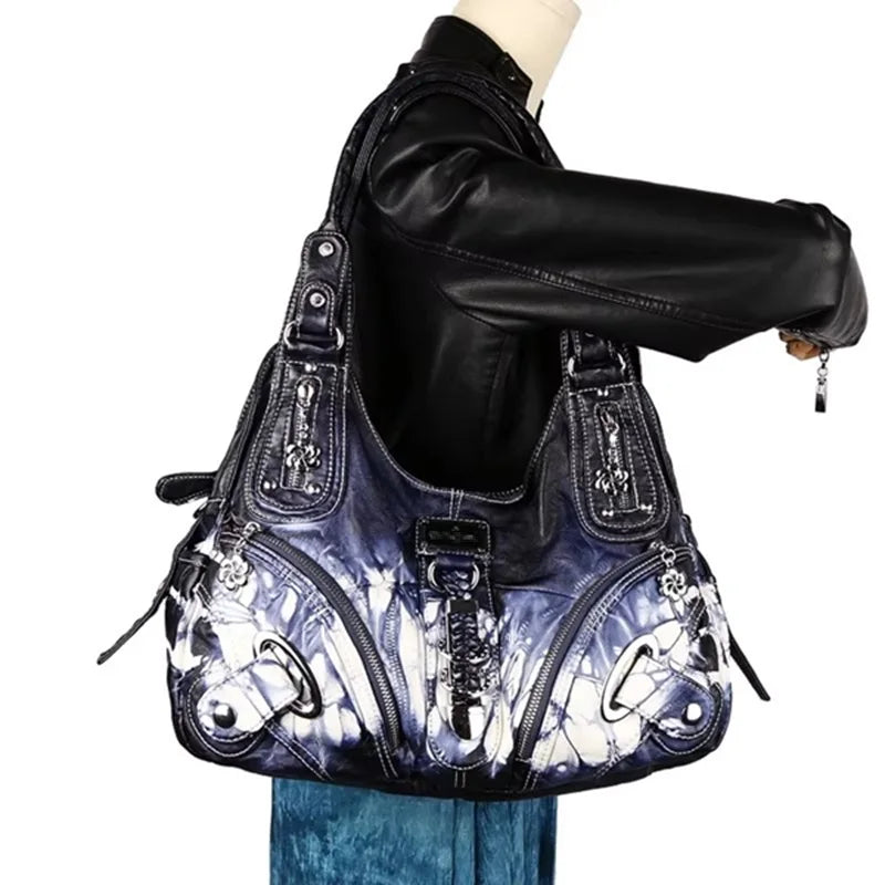 Damen-Schultertasche Mit Buntem Muster Und Vielseitigem Alltagsbegleiter Für Alltag Und Freizeit