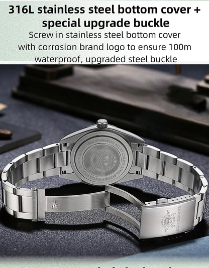 Herren-Taucheruhr aus 316L-Edelstahl mit BGW9-Leuchtmasse