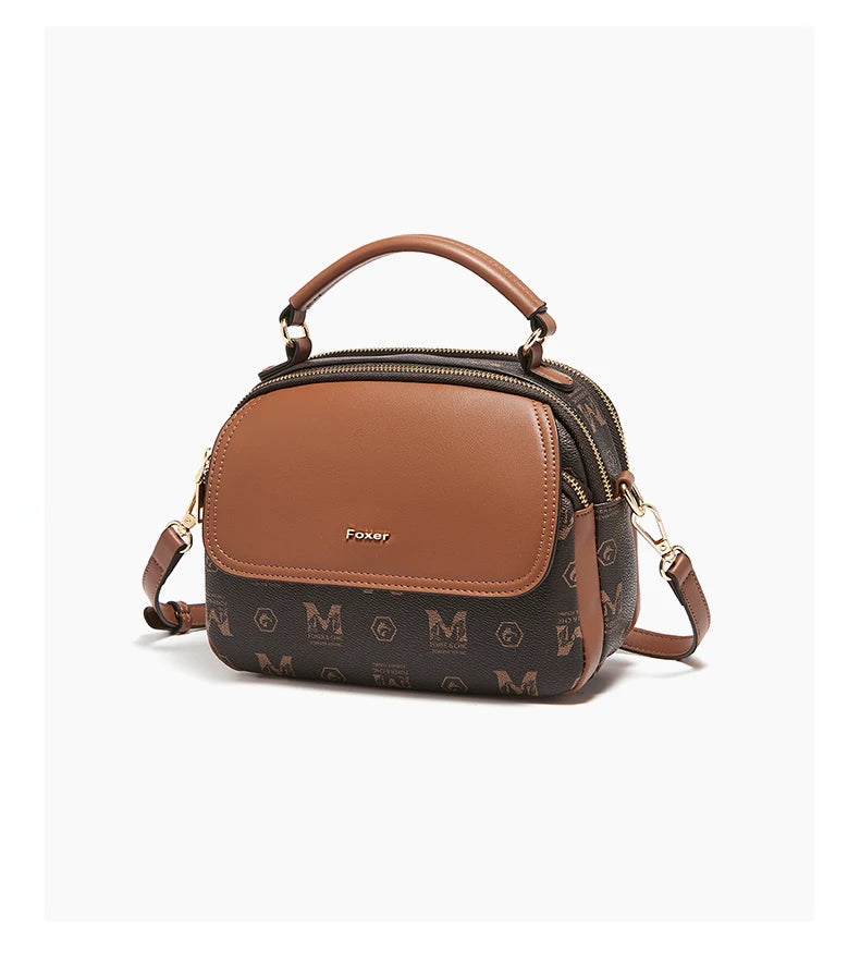 Damen-Schultertasche aus PVC-Leder mit Vintage-Optik und verstellbarem Schulterriemen für Alltag und Büro
