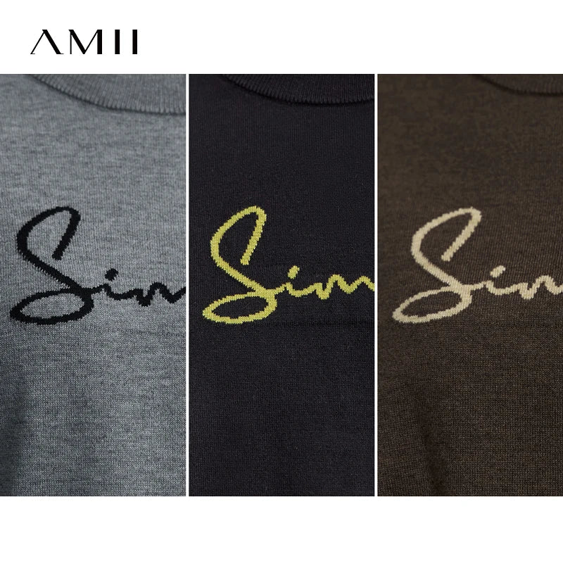 Nahaufnahme Langarm-T-Shirt: Schriftzug „Simple“ in grau, schwarz und braun