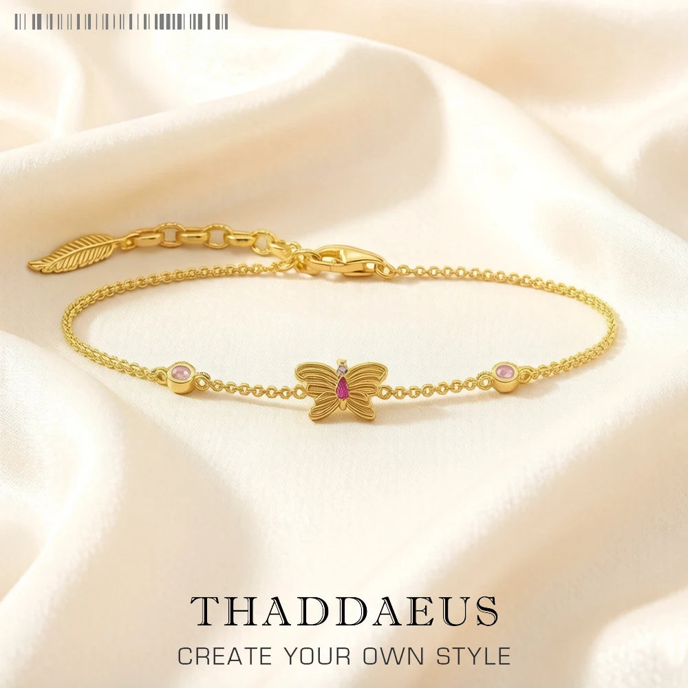 Damen-Armband Schmetterling Gold romantisch aus Sterlingsilber