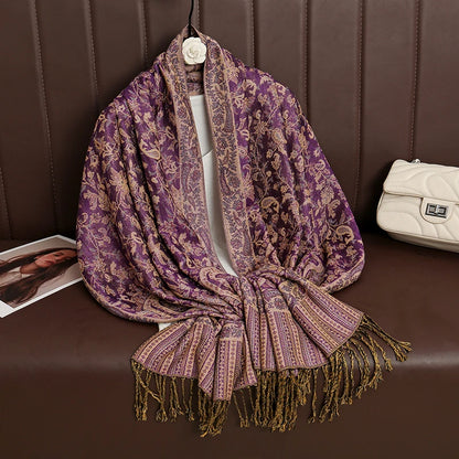 Damen Winterschal Kaschmir Jacquard Paisley lang Pashmina Bandana Foulard Luxus