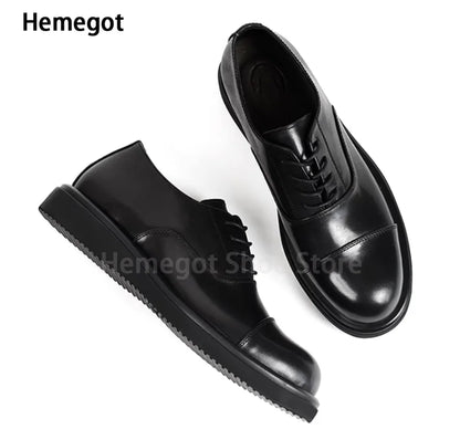 Herren-Schnürschuhe aus Leder in Schwarz/Kaffee – elegant & strapazierfähig