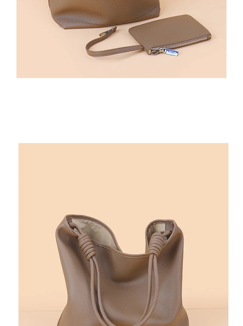 Donnain Bucket-Tasche aus Split-Leder | Damen Tote Große Kapazität