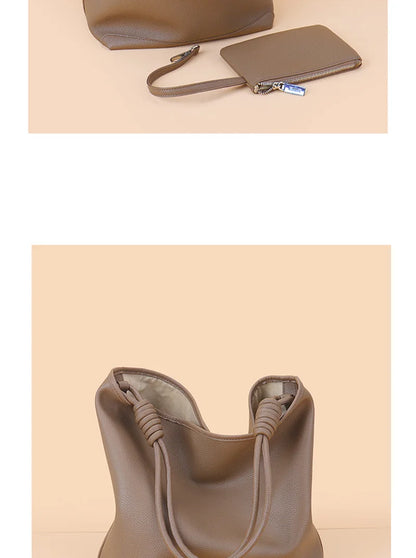 Donnain Bucket-Tasche aus Split-Leder | Damen Tote Große Kapazität