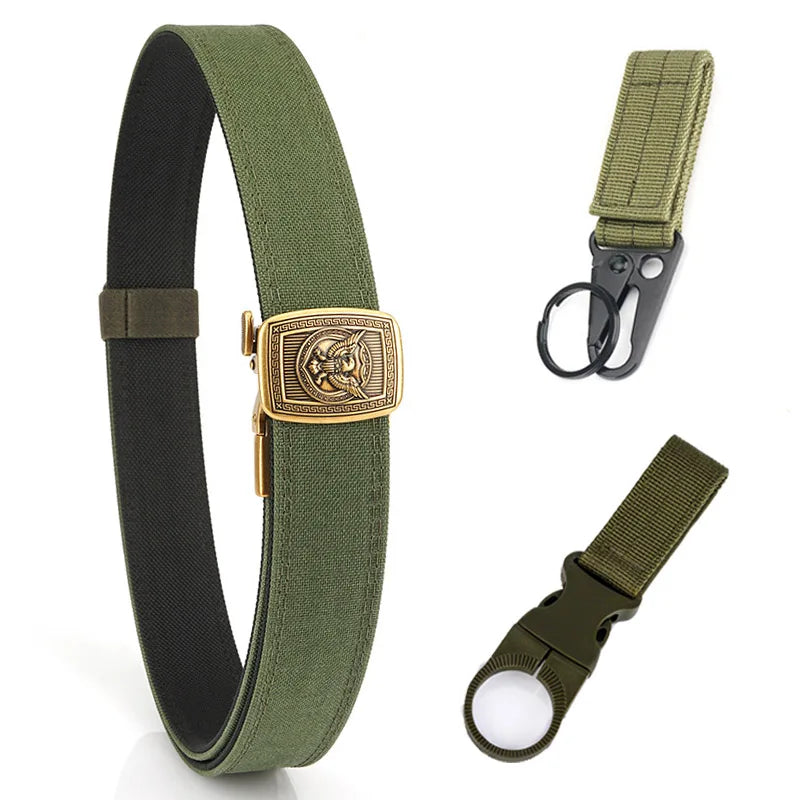 Herren-Automatikgürtel aus Nylon mit Schnellverschluss für Alltag und Freizeit Militärischer Stil