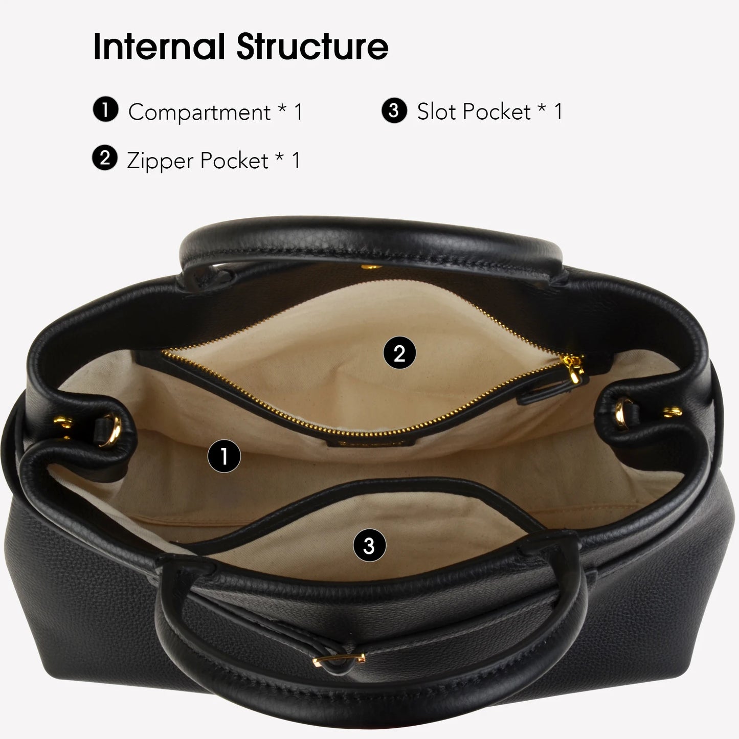Premium Rindsleder Handtasche | Arbeitstasche Mit Verstelltem Schultergurt