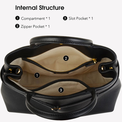 Premium Rindsleder Handtasche | Arbeitstasche Mit Verstelltem Schultergurt