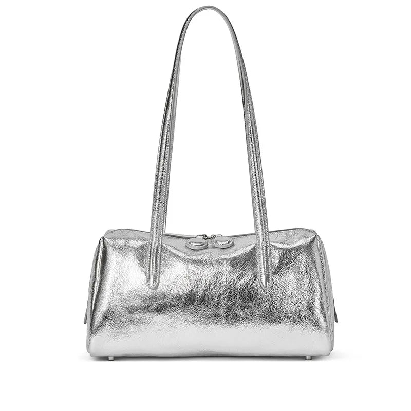 Ledertote Rindsleder Mit Crackel-Lack | Schultertasche