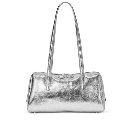 Ledertote Rindsleder Mit Crackel-Lack | Schultertasche