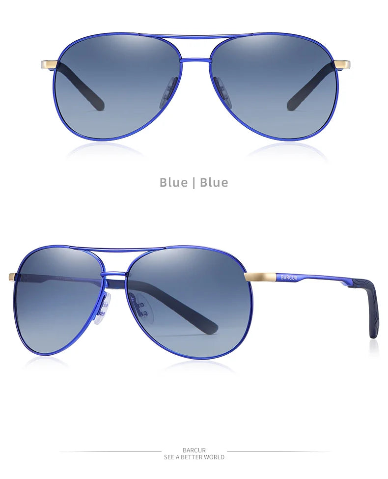 Damen-Sonnenbrille oval Edelstahl Pilot Farbverlauf polarisiert Spiegel