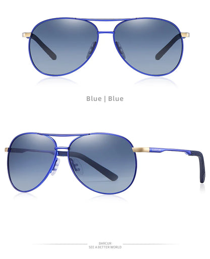 Damen-Sonnenbrille oval Edelstahl Pilot Farbverlauf polarisiert Spiegel