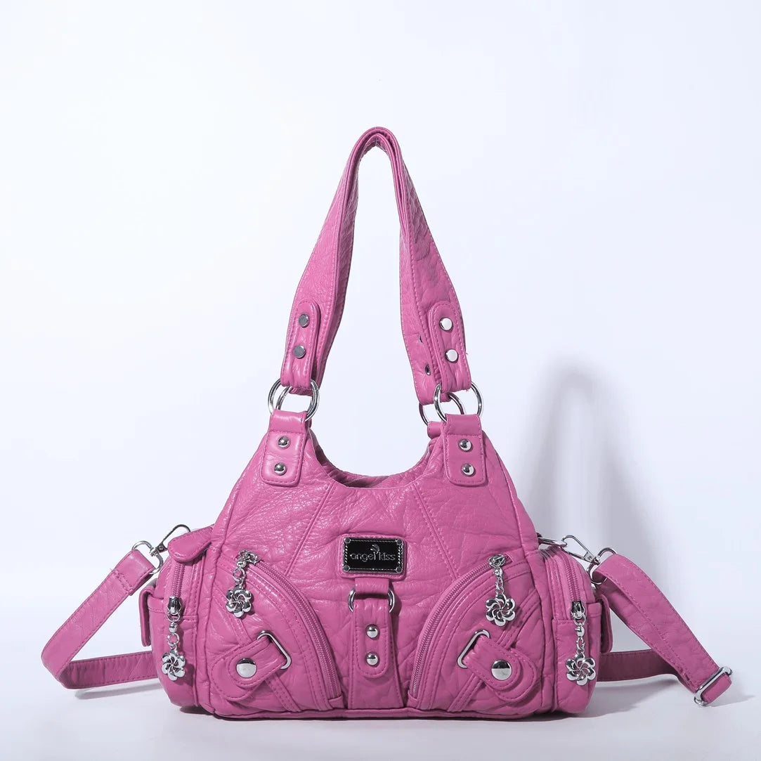 Damen-Handtasche Rosa Mit Reißverschluss Und Mehrfach-Innentaschen Für Alltag Und Freizeit