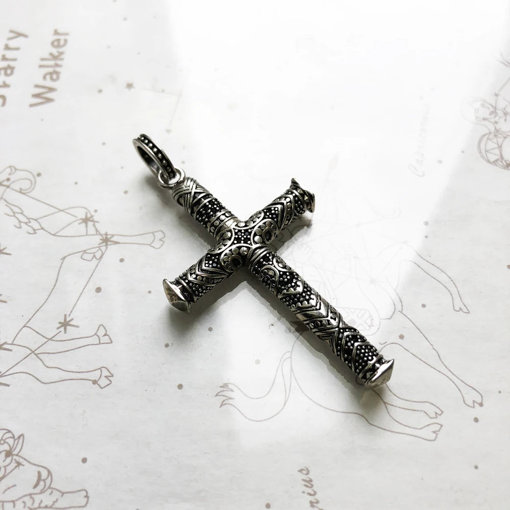 Damen-Charm-Anhänger Kreuz und Krone majestätisch aus Sterlingsilber