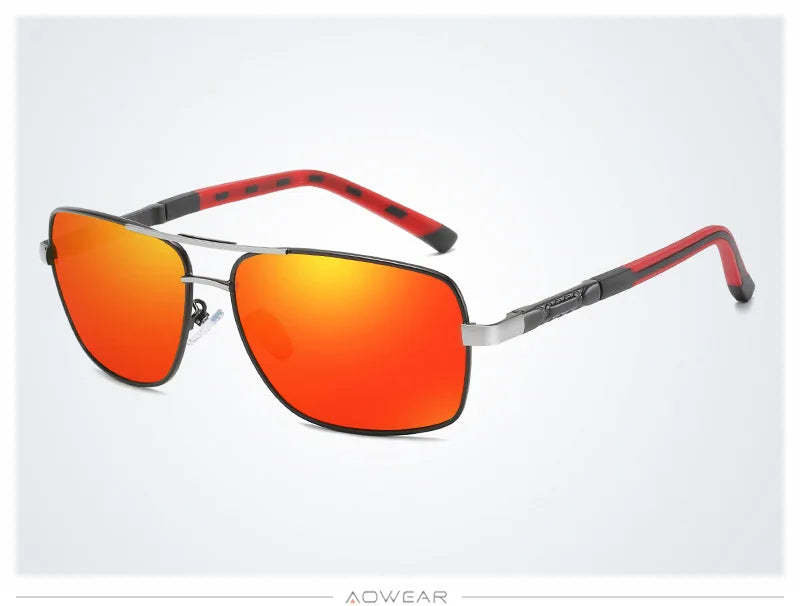 AOWEAR männer Polarisierte Verspiegelte Sonnenbrille für Männer Frauen Luxus Qualität Retro Rechteck UV400 Fahren Sonnenbrille gafas de sol