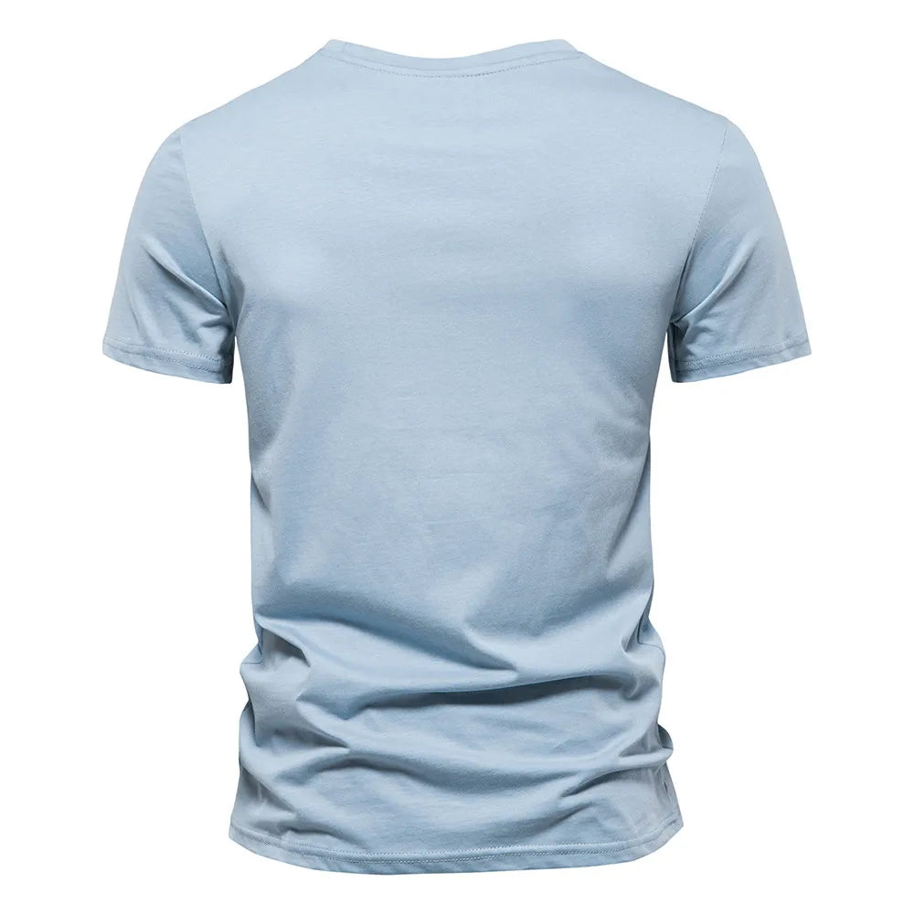 Aio peson 100% Baumwolle T-Shirts für Männer Kurzarm O-Ausschnitt Mode Druck Slim Fit Herren T-Shirts Casual Sommer Herren bekleidung