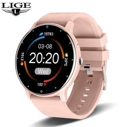 LIGE 2024 Neue Smart Uhr Für Männer Frauen 1,28 "Full Touch Screen Smartwatch Gesundheit Monitor BT Anrufe Smart Uhr weihnachten Strap