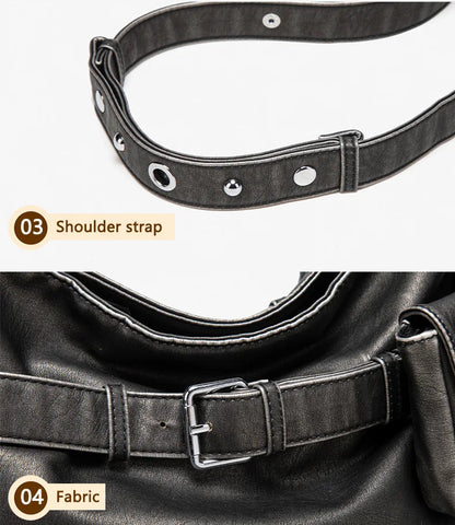 Damen-Schultertasche Vielseitig Geeignet für Alltag in stilvoller Form aus weichem Leder