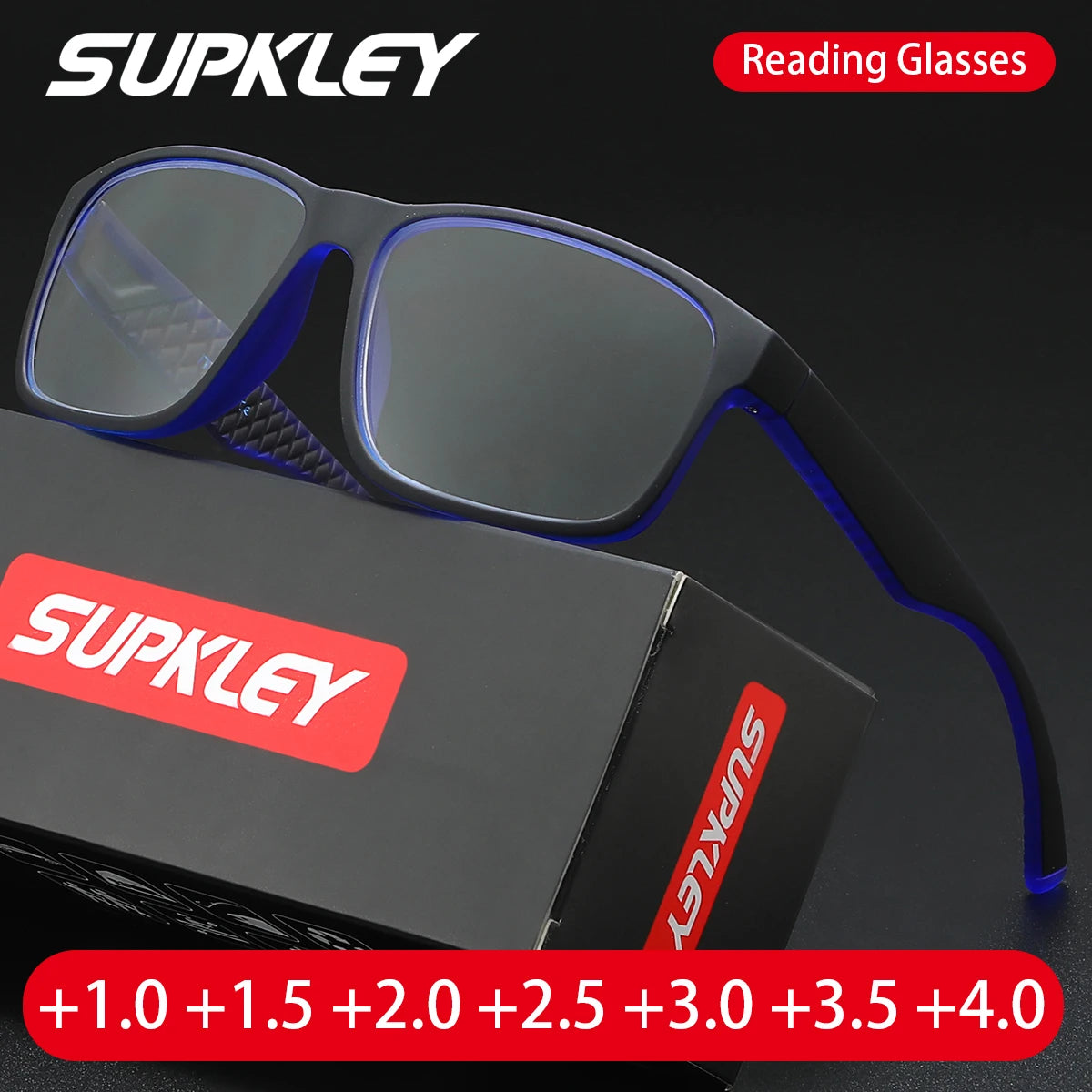 Lesebrille mit quadratischem Rahmen