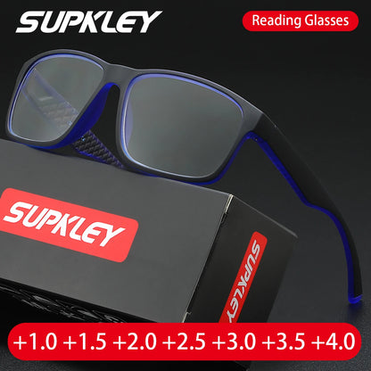 Lesebrille mit quadratischem Rahmen
