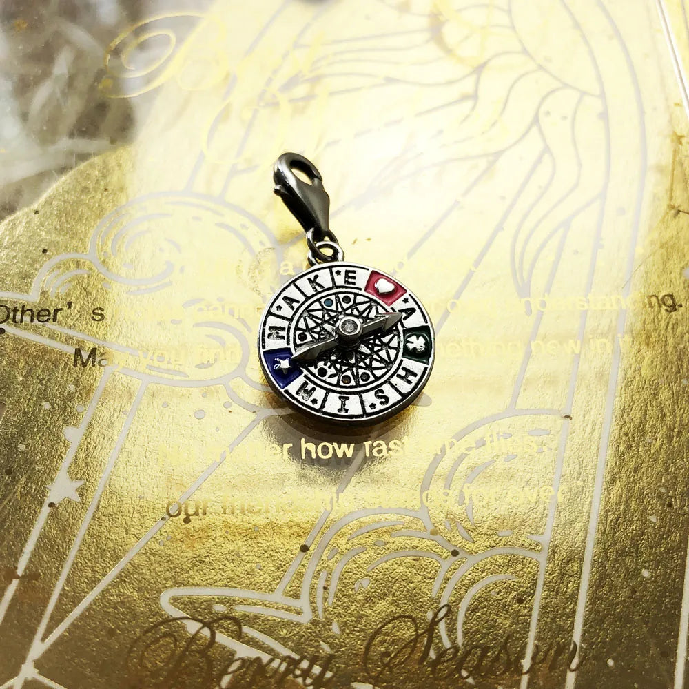 Damen-Charm-Anhänger Glücksrad Karma Sommer aus Sterlingsilber