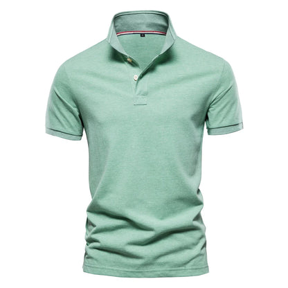Herren Poloshirt aus Baumwolle in einfarbig mit klassischem Design für Freizeit und Business