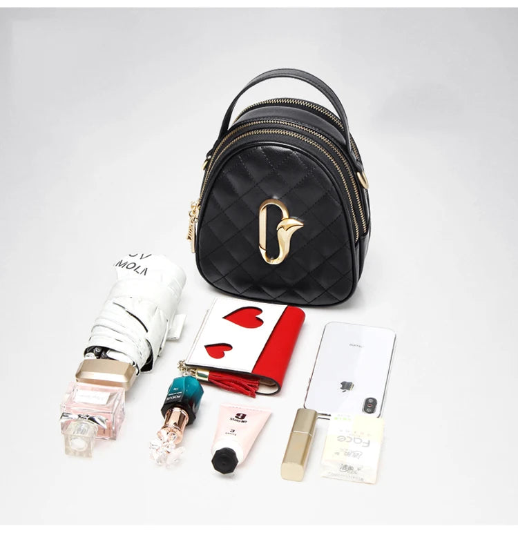 Damen Umhängetasche aus Leder kleine Mini Crossbody-Tasche
