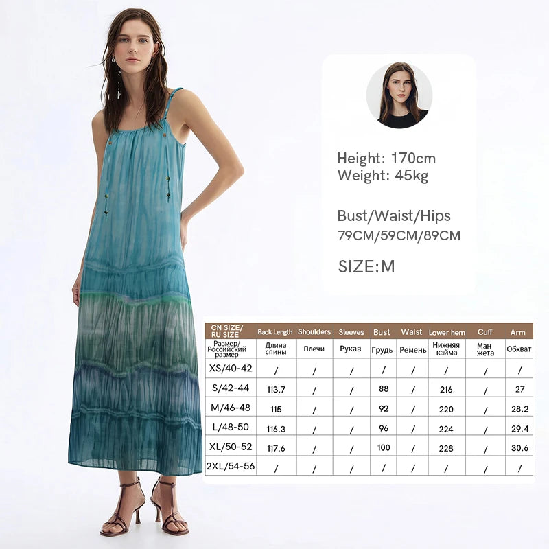 Frisches Tie Dye Damenkleid Leichter Stoff Ideal Für Reisen