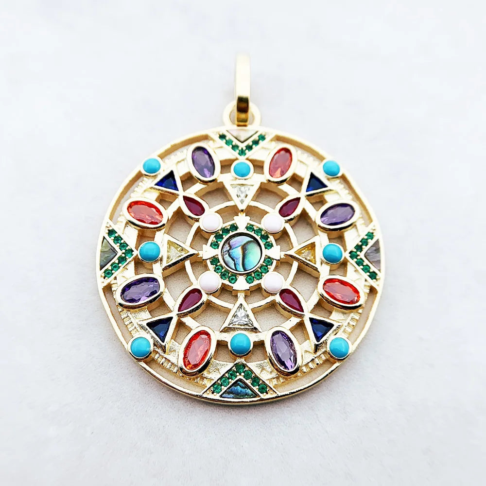 Damen-Charm-Anhänger Amulett magisch Natur Elemente aus Sterlingsilber