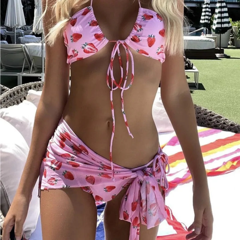 Zweiteiliges Damen-Bikini-Set mit Strasssteinen und Push-up-Effekt – ideal für Strand und Pool