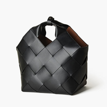 Gewebte Spaltleder Handtasche | Casual Tote Mit Schultergurt