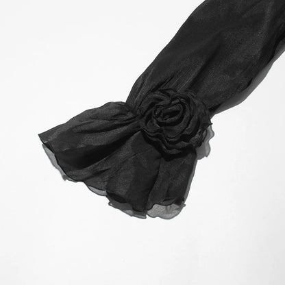Elegantes Damen-Zweiteiler-Set mit Pailletten, langärmligem Oberteil und hoch taillierter, gerader Hose – schickes Outfit für besondere Anlässe.
