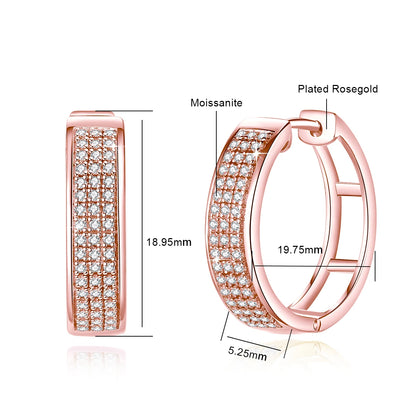 Damen-Creolen aus 925 Sterlingsilber mit Moissanit-Diamanten in D-Farbton VVS1 für Hochzeiten