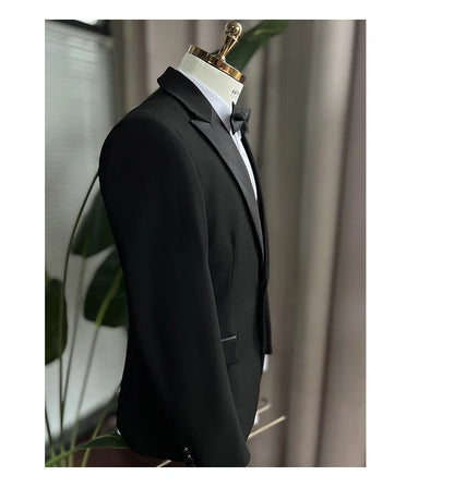 Lange Herren-Anzughose aus 50% Wolle, Slim Fit, tiefblau – ideal für Hochzeit, Büro und Alltag im Herbst und Frühling.