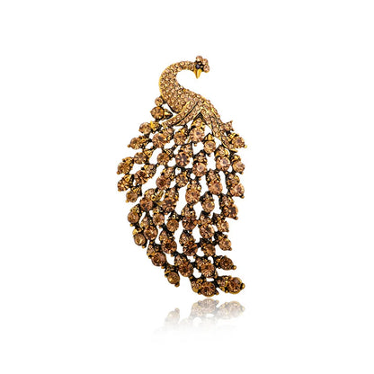 Brosche Pfau Kristall Emaille Tier Anstecknadel Damen