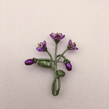 Brosche Blume Pflanze Perle Vintage Grün Pin Geschenk Schmuck Damen