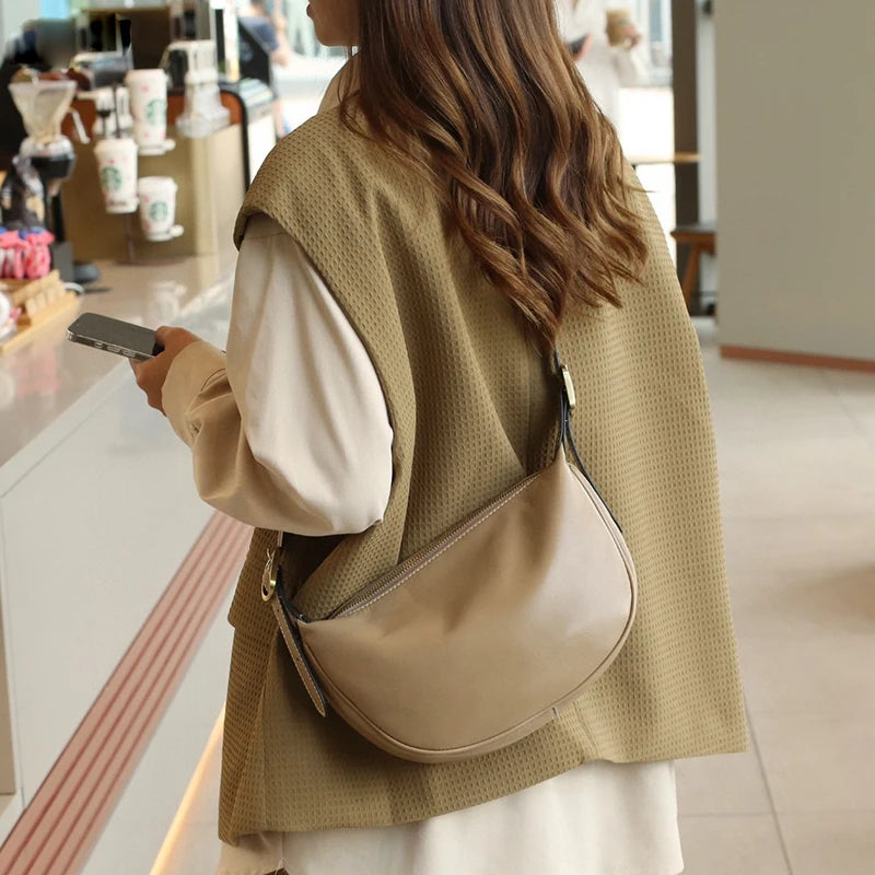 Damen Crossbody-Tasche Aus Pflanzlich Gegerbtem Leder | Vintage Stil