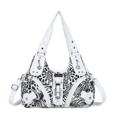 Damen-Handtasche Mit Leopardenmuster Und Obergriff Top-Handle Für Alltag Und Freizeit Stilvoll