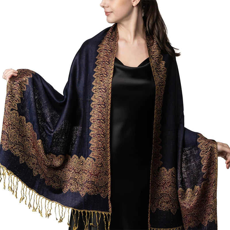 Damen Winterschal Kaschmir Plaid warm Pashmina Bandana Quaste Qualität