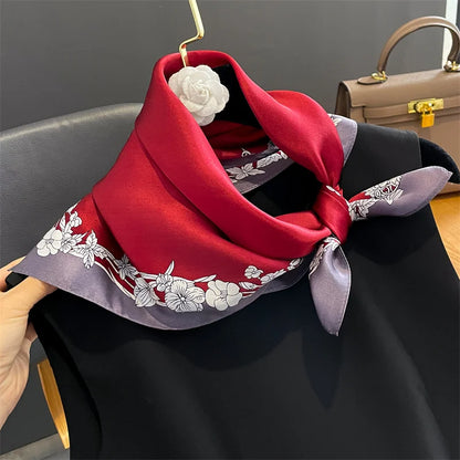 Damen Seidenschal klein Krawatte Haarband Bandana Foulard Kopftuch bedruckt