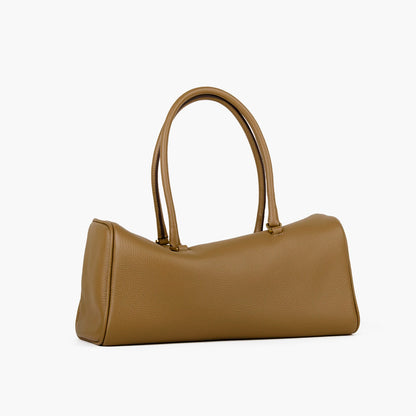 Unifarbenes Vollnarbiges Rindsleder | Schultertasche Boston-Form