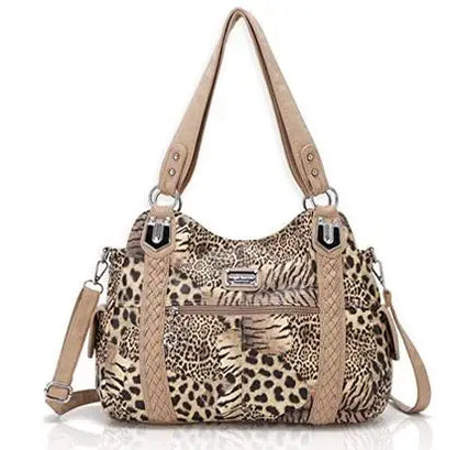 Damen-Schultertasche Aus PU-Leder Mit Reißverschluss Und Innenfächern Großes Stauraumvolumen